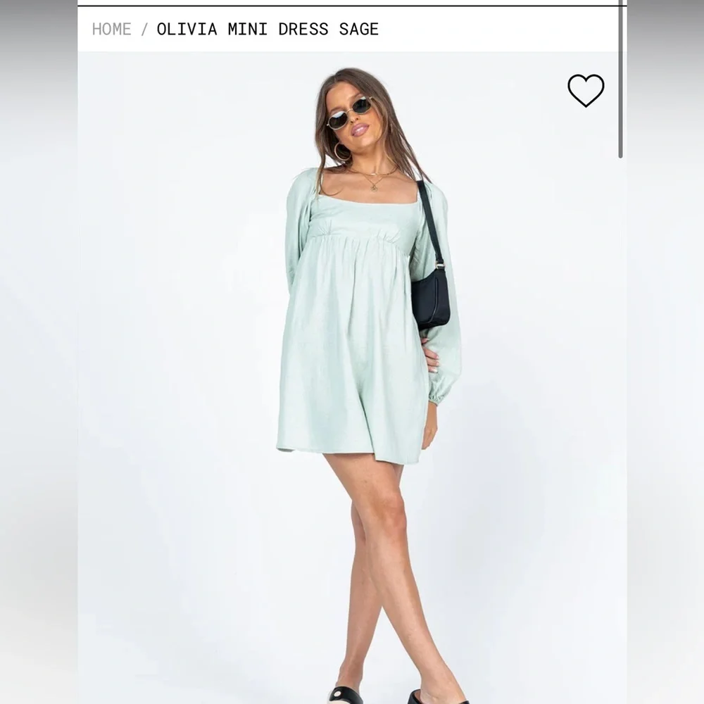 Princess Polly Olivia Mini Dress Sage - Picture 1 of 4